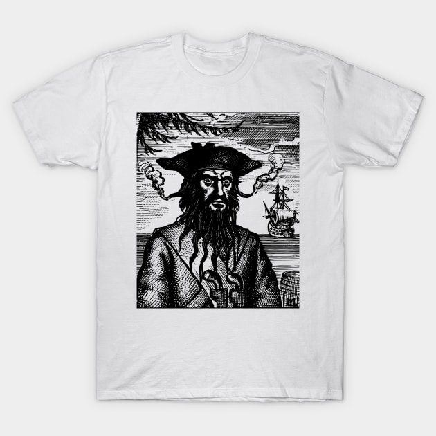 Blackbeard the Pirate! T-Shirt by Mystic Groove Goods